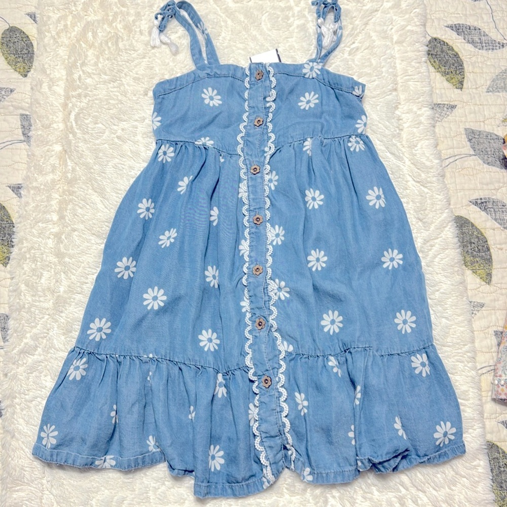 ISSAC MIZRAHI — Blue dress with white daisies